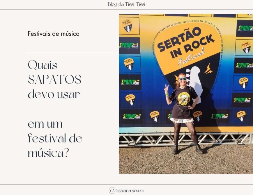 Quais sapatos devo usar em um festival de música?